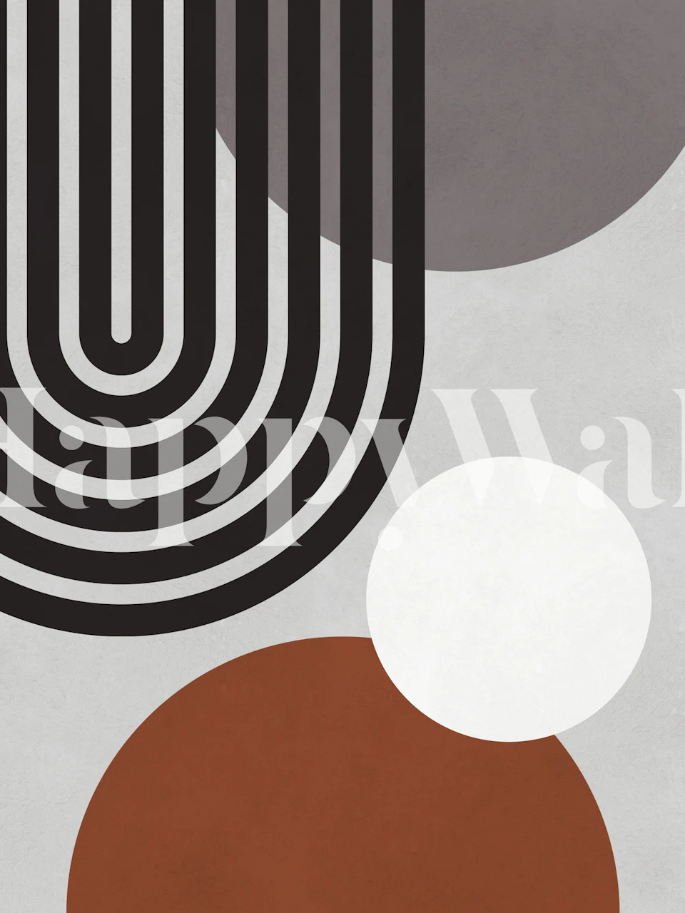 Black and white geometric lines and circles wallpaper