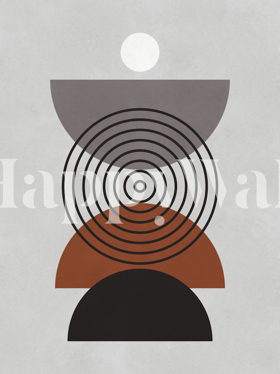 Geometric lines and circles wallpaper in a room