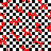 Red Ballon Dogs pattern 1 ταπετσαρία