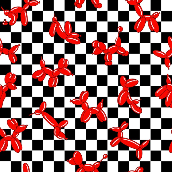 Red Ballon Dogs pattern 1
