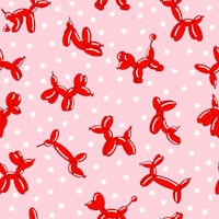 Red Balloon Dogs 3 carta da parati