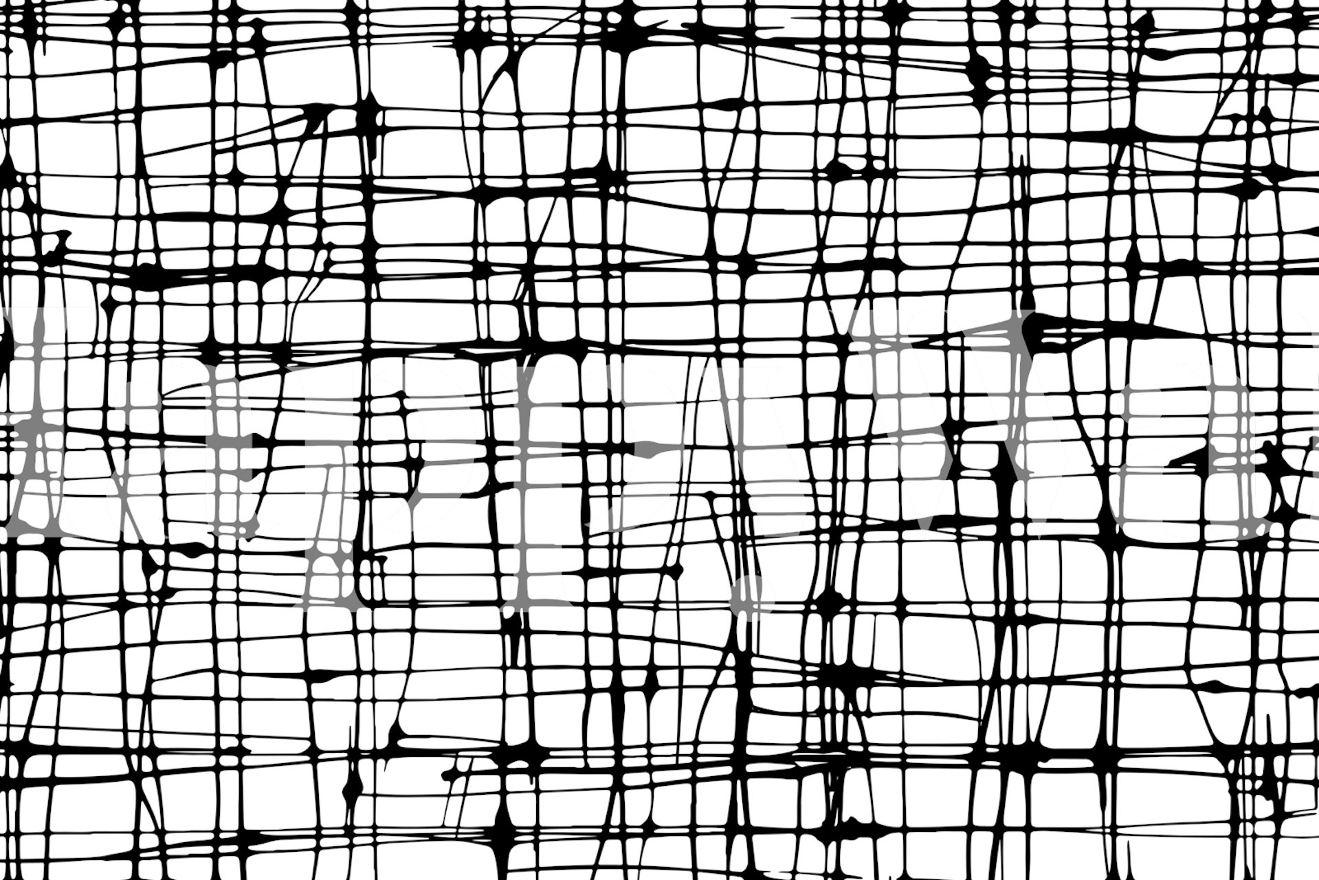 Papel pintado Black Ink Lines Scribbles en una habitación