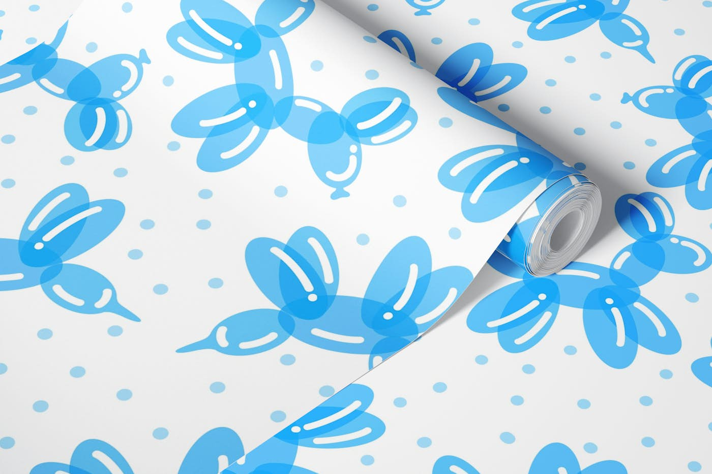 Light Blue Transparent Balloon Dogs wallpaper roll