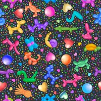 Balloon Animals with Dots and Stars 4 grey tapete