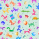 Balloon Animals with Dots and Stars 6 blue