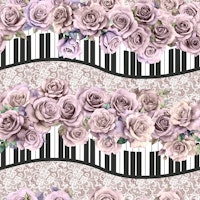 Shabby Chic piano keyboard waves 10 tapete