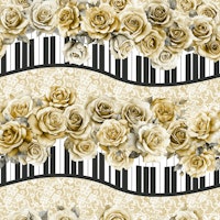 Shabby Chic piano keyboard waves 11 tapete