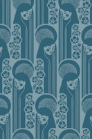 Flora - the goddess of flowers - Blue tapete