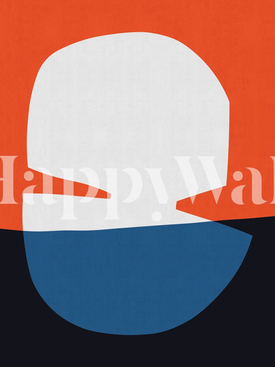 Apstraktni plavi i crveni geometrijski oblici na zidnom muralu