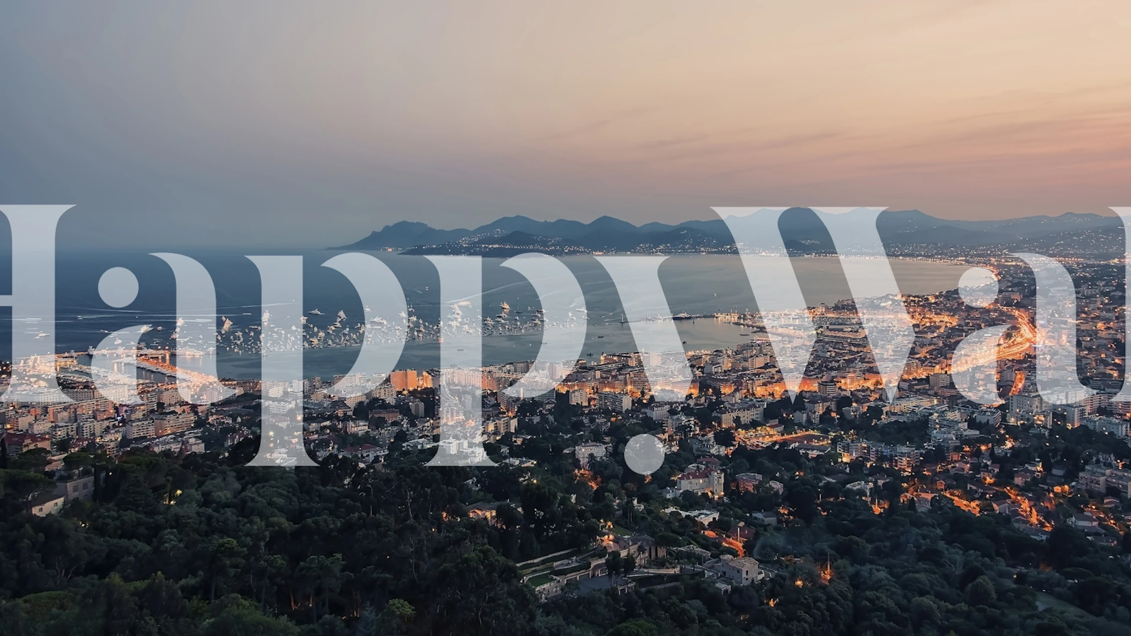 Evening in Cannes wallpaper in a room