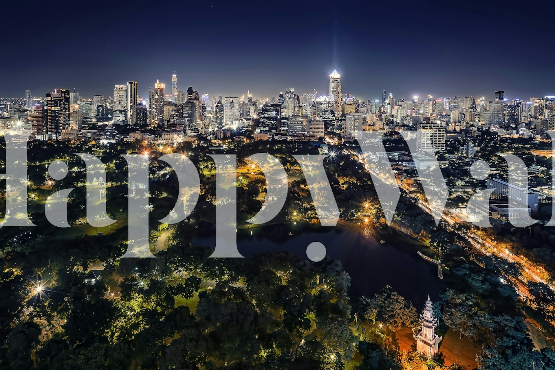 Bangkok Panorama wallpaper displayed in a room