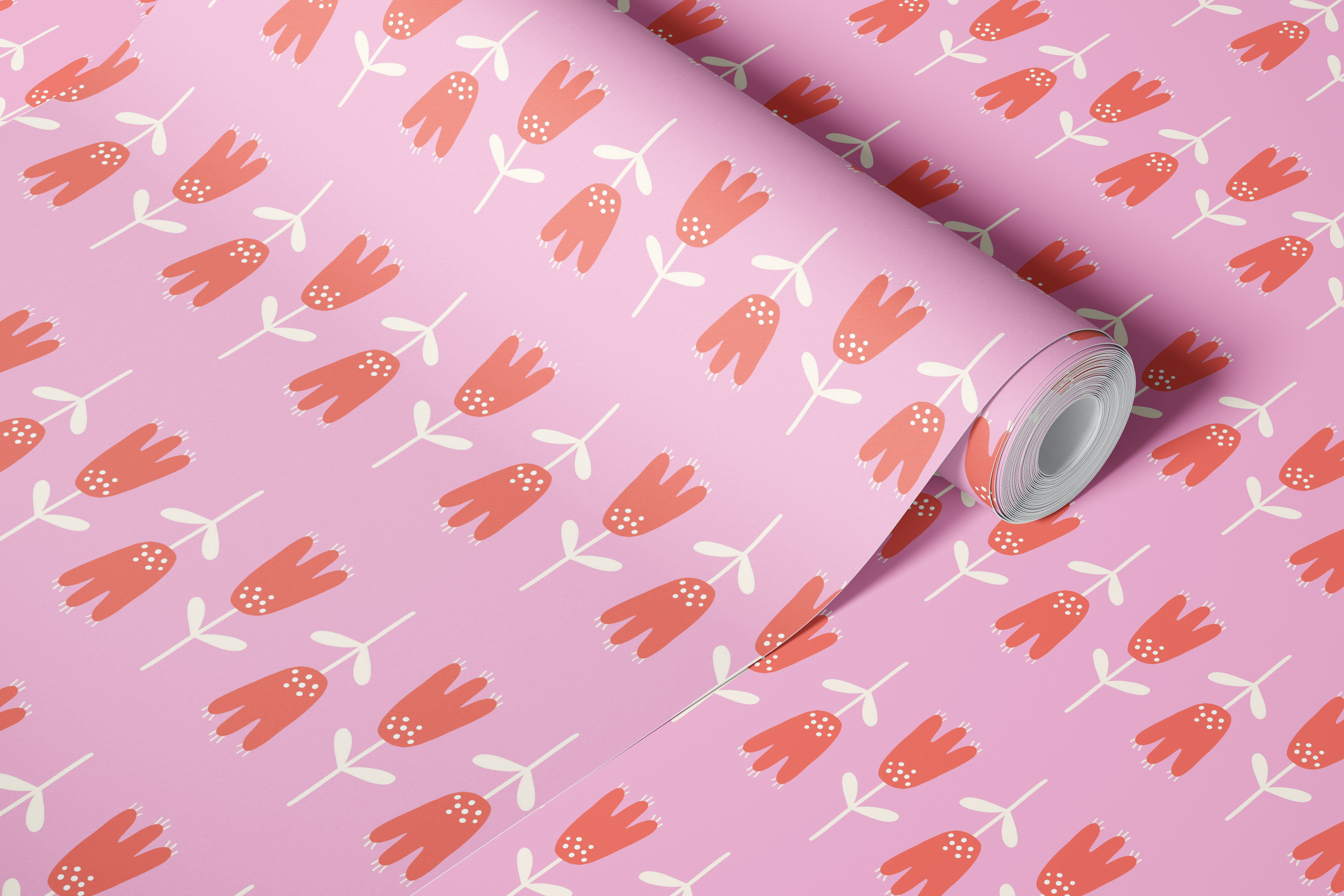 Papel de parede floral colorido em um ambiente