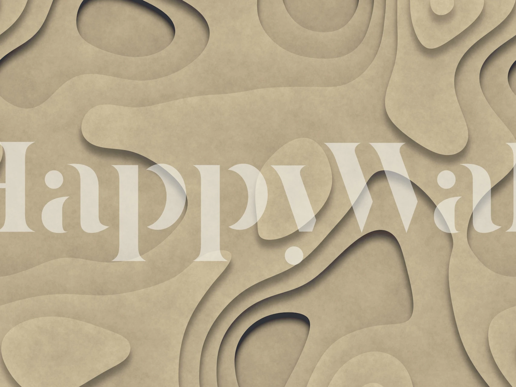 Abstract beige 3D pattern wallpaper with layered shapes