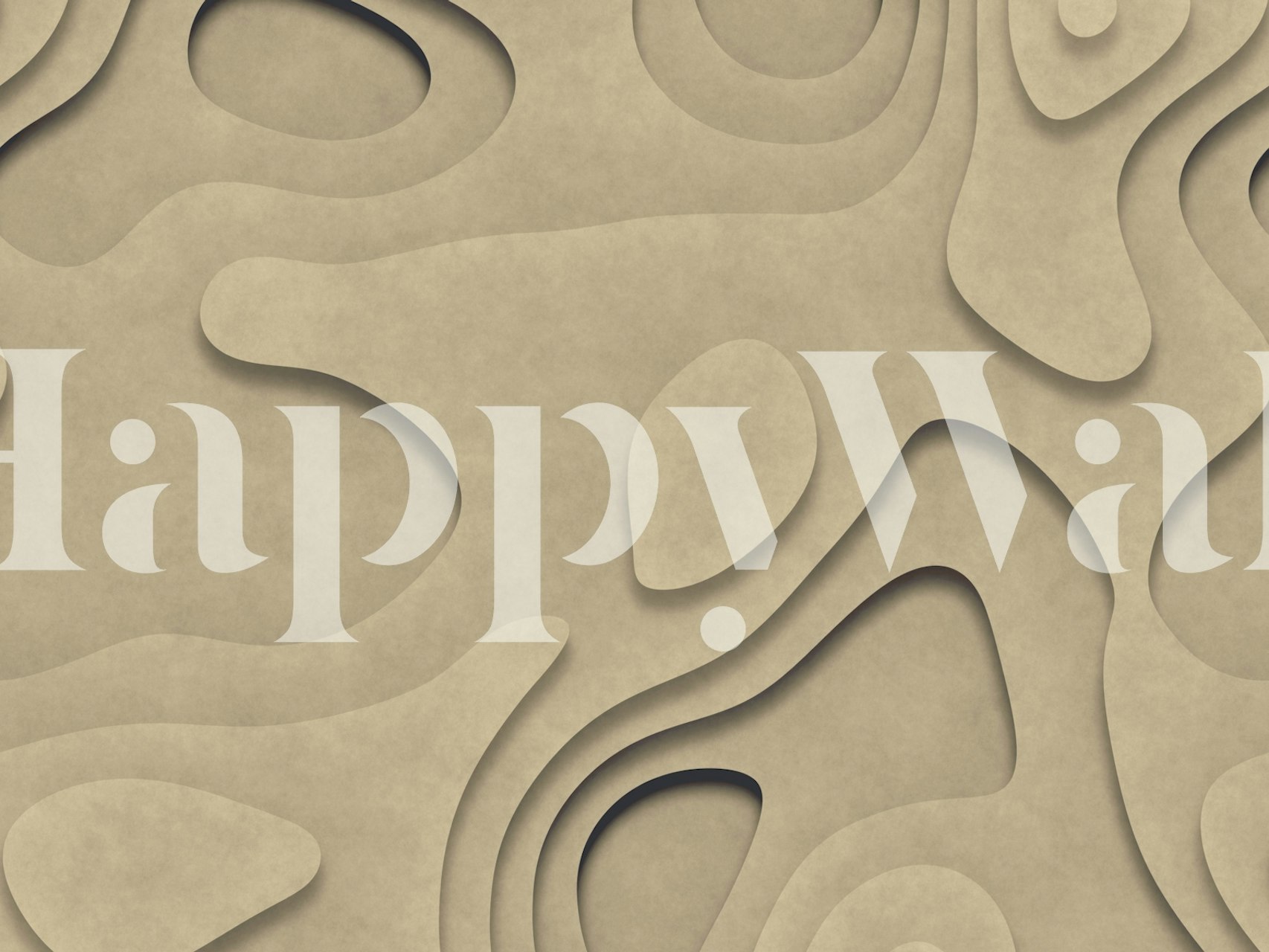 Abstract beige 3D pattern wallpaper with layered shapes