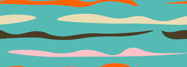 Mid Mod Waves Lines Blue