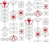 Folk Floral in Red tapete