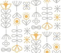 Folk Floral in Ochre Yellow tapete