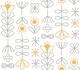 Folk Floral in Ochre Yellow