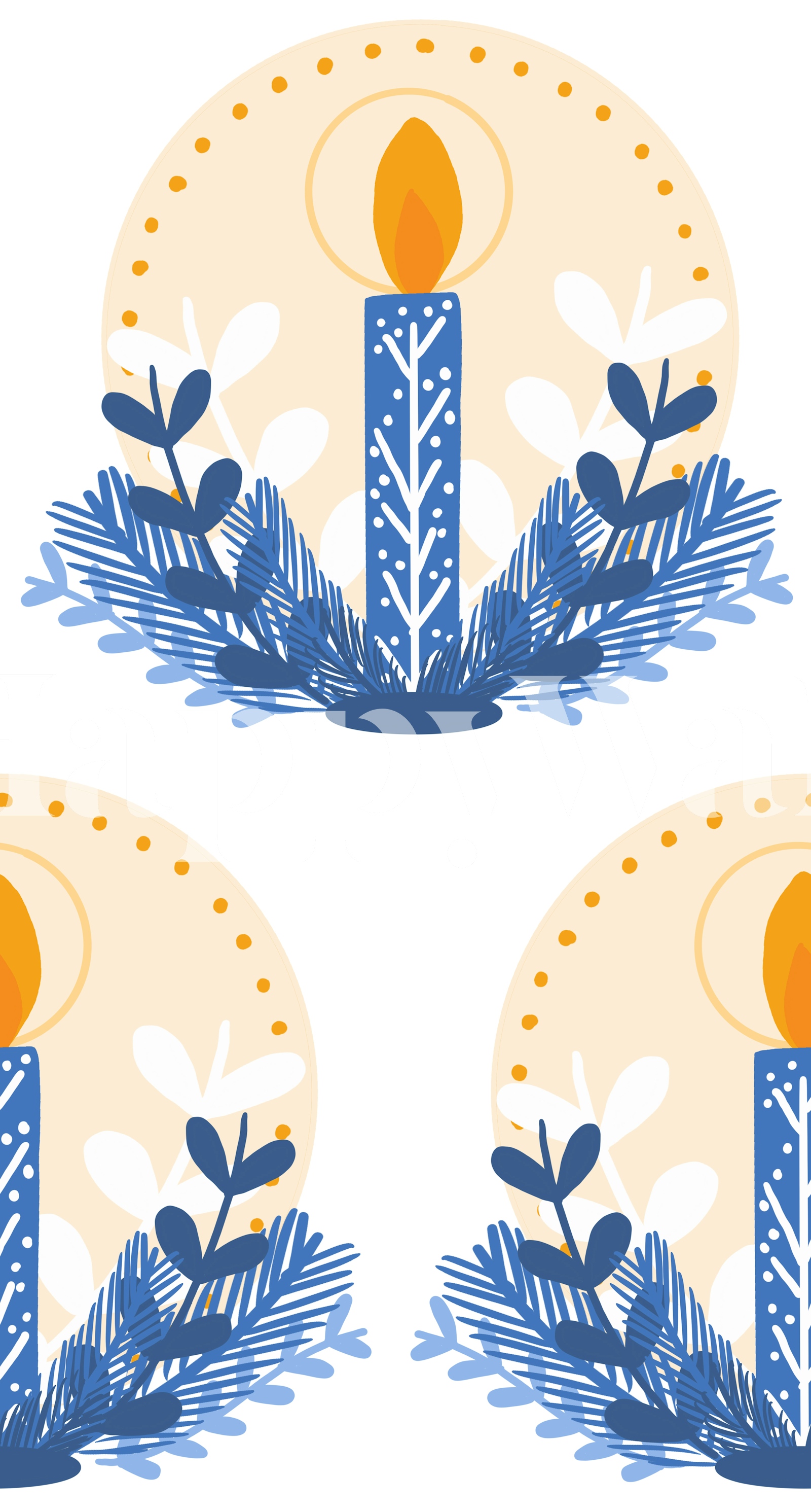 Blue Candlelight Pattern Wallpaper