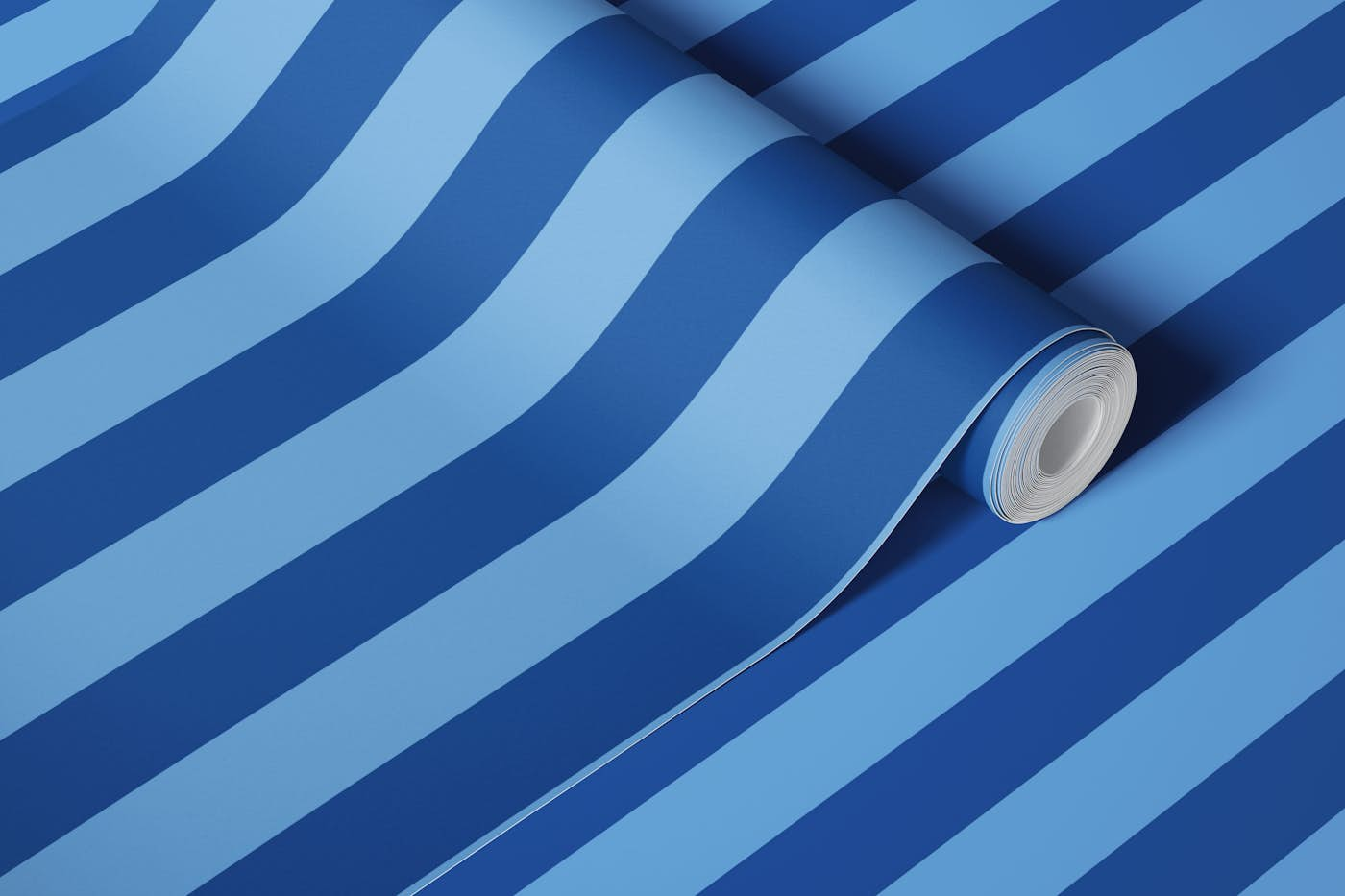 Retro Blue Stripes wallpaper roll