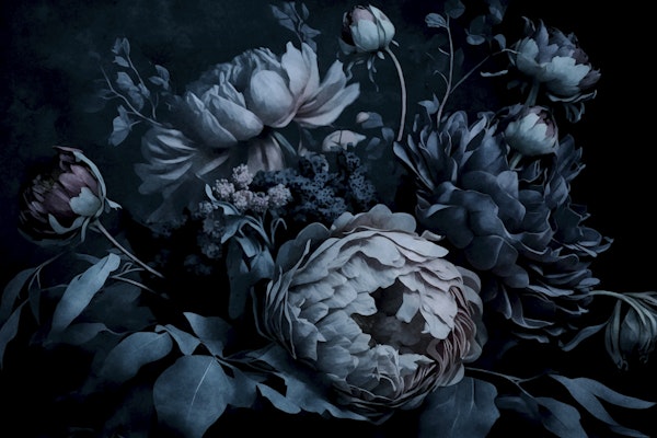 Renaissance Vibes Moody Blue Flowers