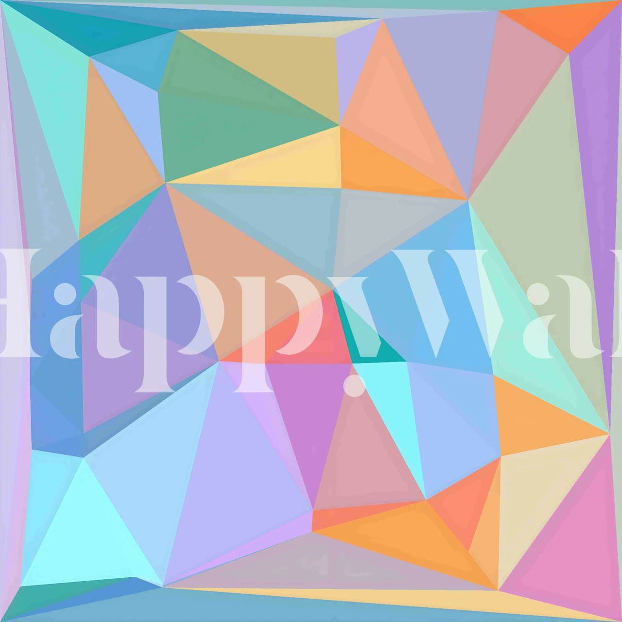 Colorful tessellate wallpaper in a room