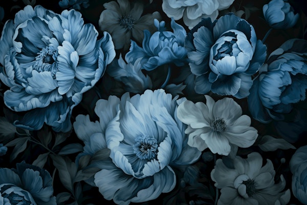 Regency Vibe Blue Floral Opulence