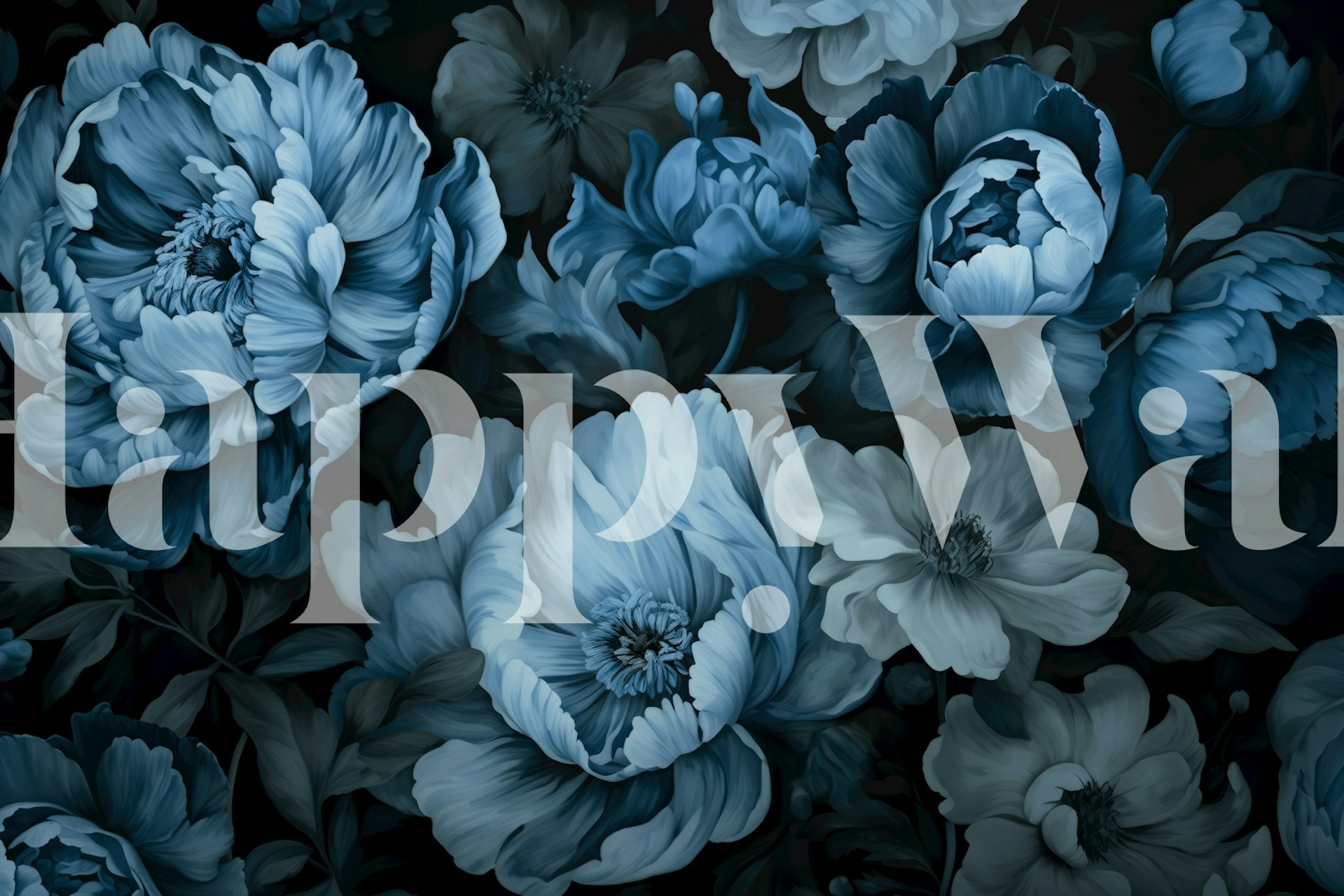 Regency Vibe Blue Floral Opulence wallpaper in a room