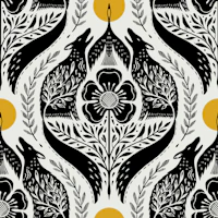 Wolves at full moon - black and white tapete