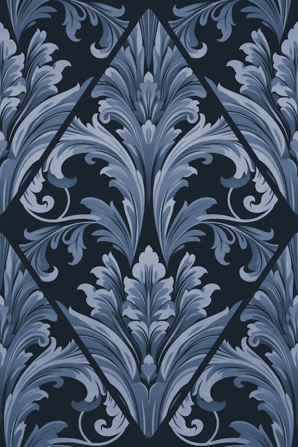 Victorian Elegance Regency Swirls Royal Blue