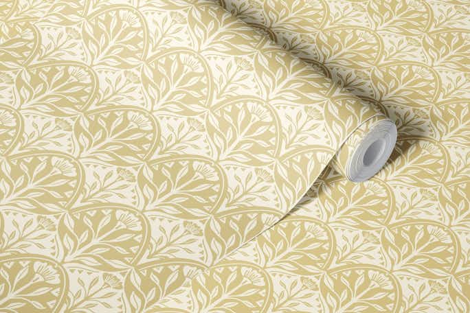 Vintage golden bloomswallpaper roll