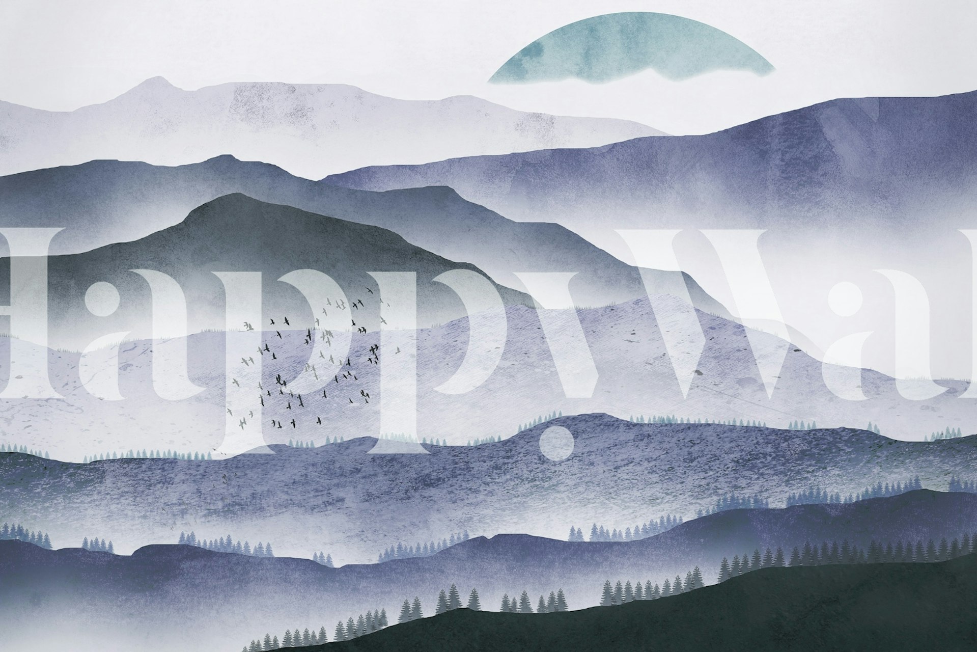 The blue planet tapet vist i et rom