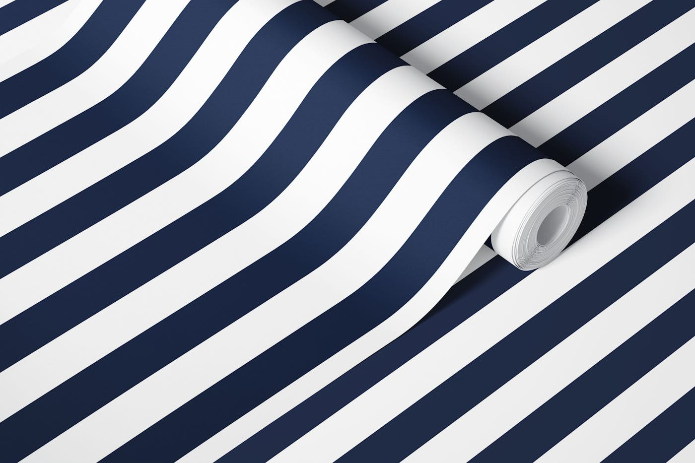 Vintage Navy and White Stripes 3 wallpaper roll