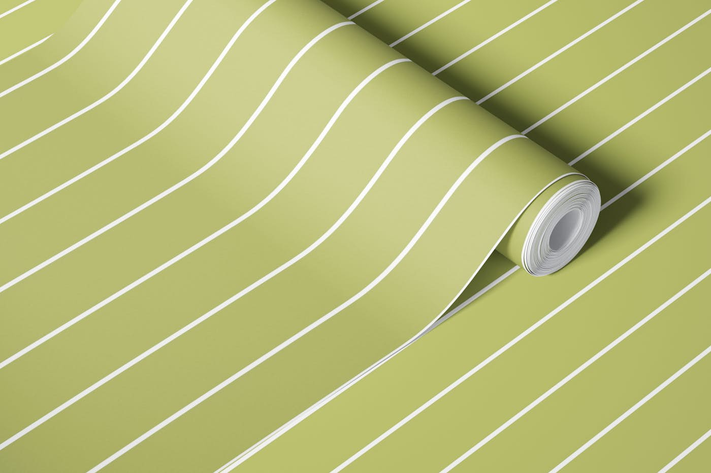 Green Banana Pinstripes wallpaper roll