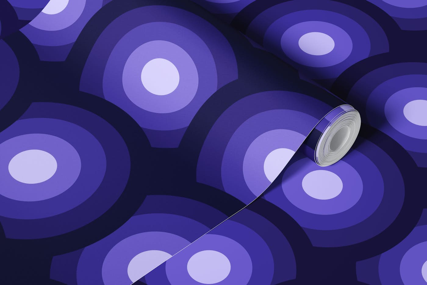 Gradient Circles - Indigo wallpaper roll