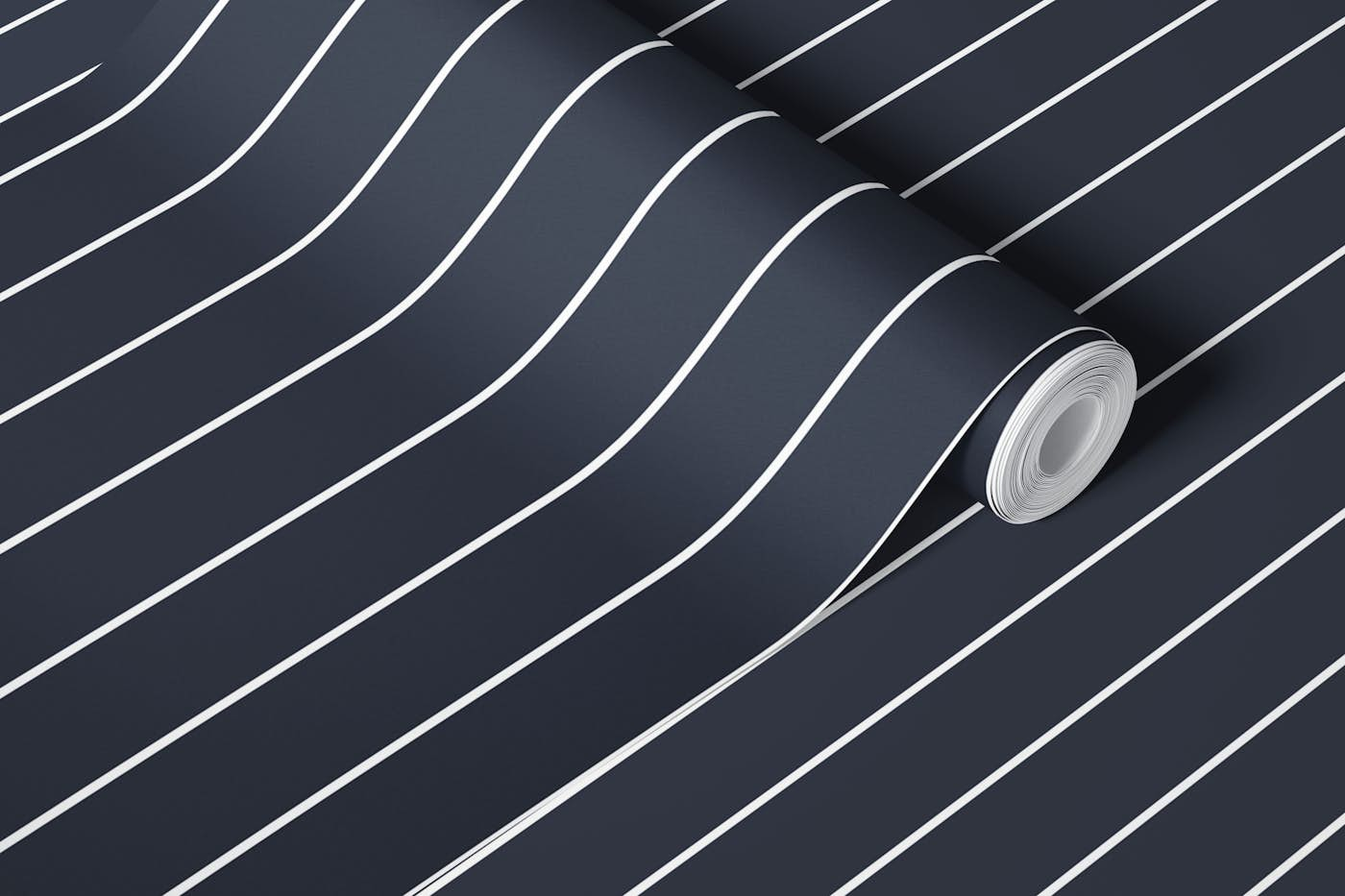 Dark Blueberry Pinstripes wallpaper roll