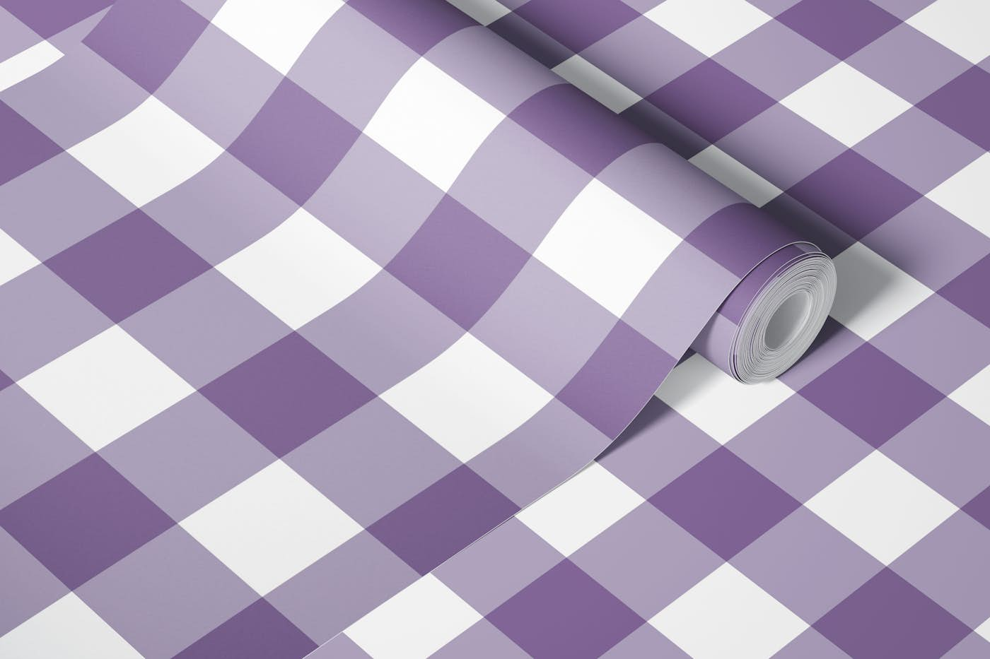 Blueberry Ice Cream gingham wallpaper roll