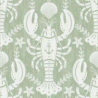 Sage Green Lobster with Anchor 1 - Large tapete