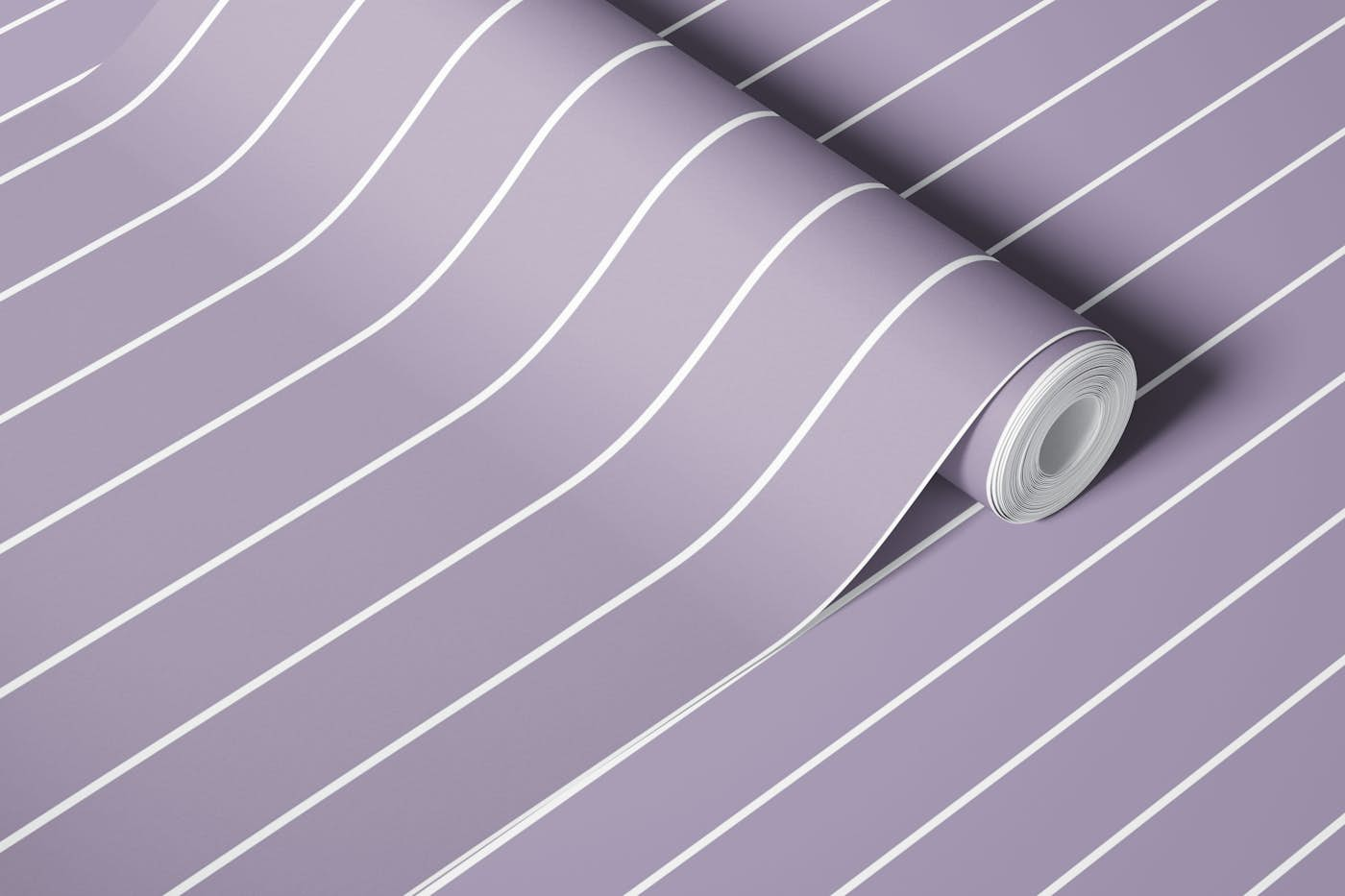 Blueberry Mauve Pinstripes wallpaper roll