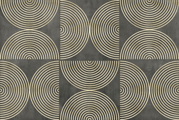 Eclectic Circle Modern Art Gold Brown