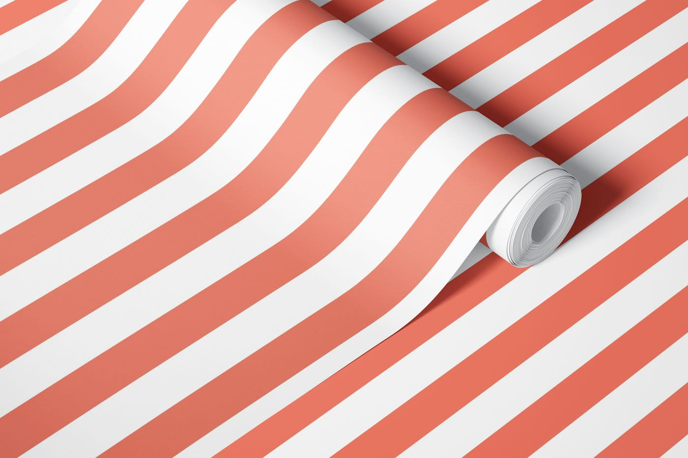 Coral Stripes wallpaper roll