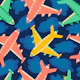 FLYING HIGH Cute Kids Airplane Clouds Brights