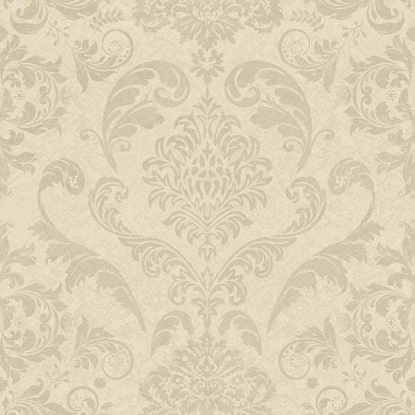 Vintage Victorian Damask Pattern Warm Beige