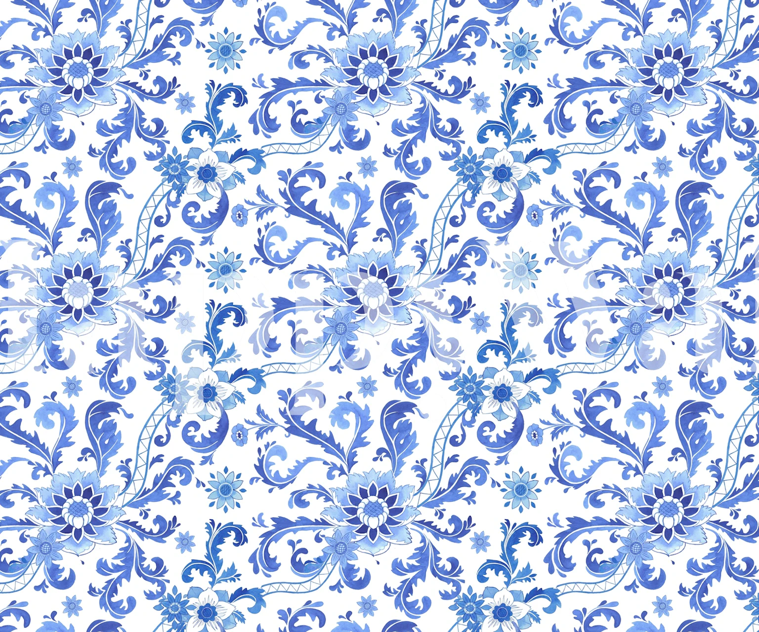 Design tapety Blue Chinoiserie Peonies