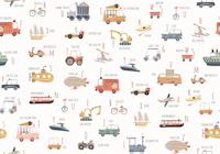 Transportation alphabet papel pintado