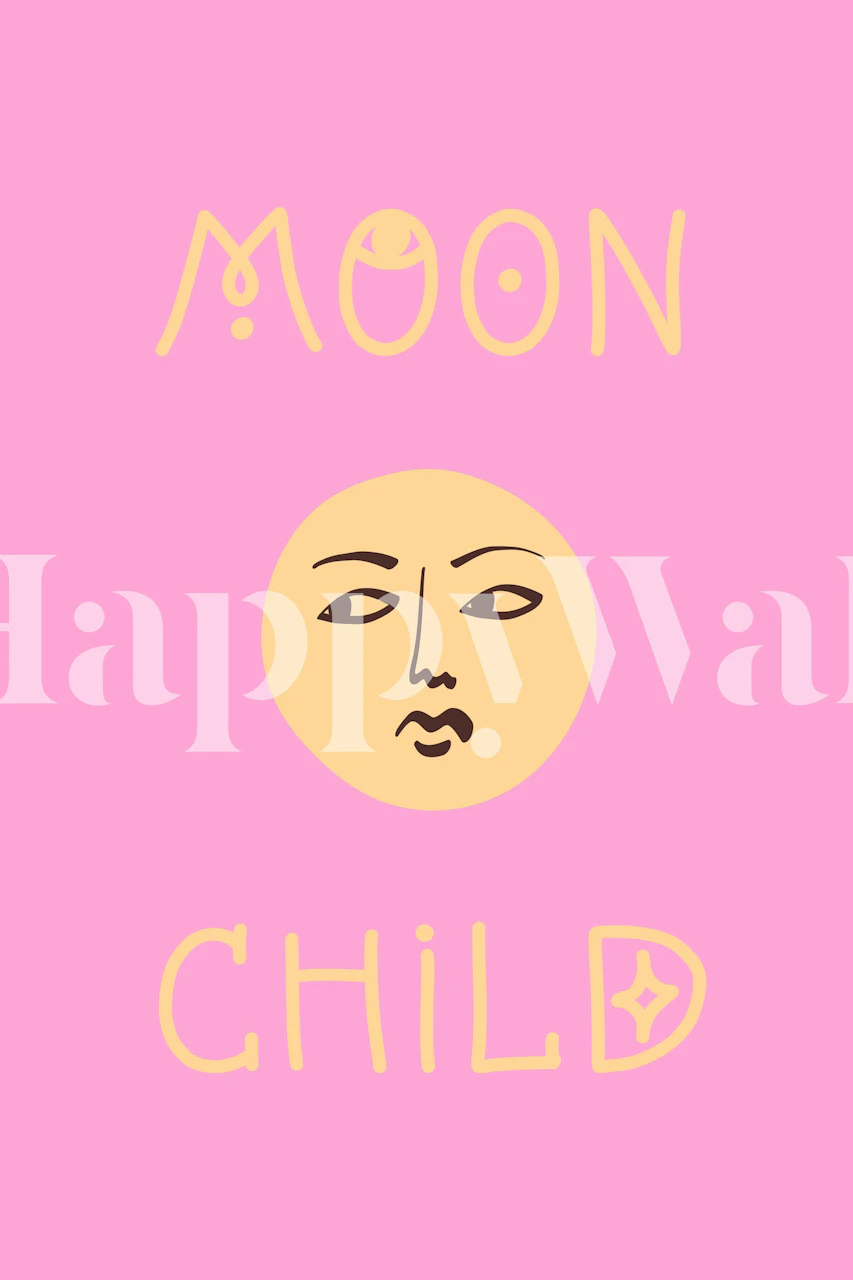 Pink Moon Child tapeta u postavci sobe