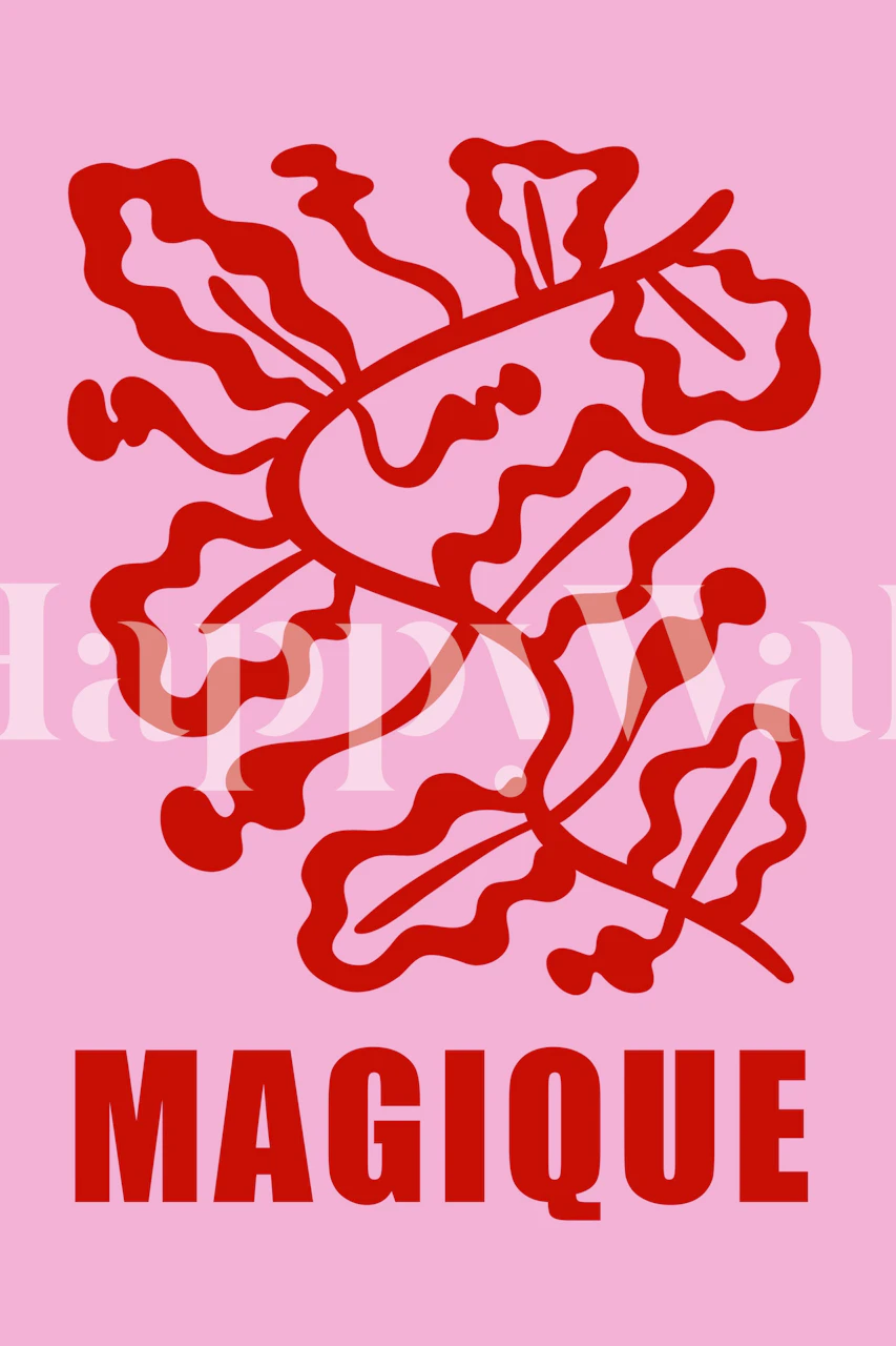 Tapeta Magique Pink and Red w pokoju