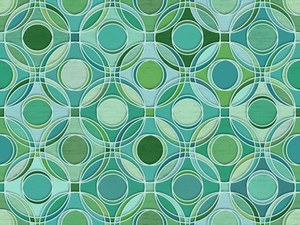 Geometric Circle Abstract in Quiet Greens