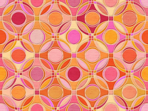 Geometric Circle Abstract in Pink and Orange