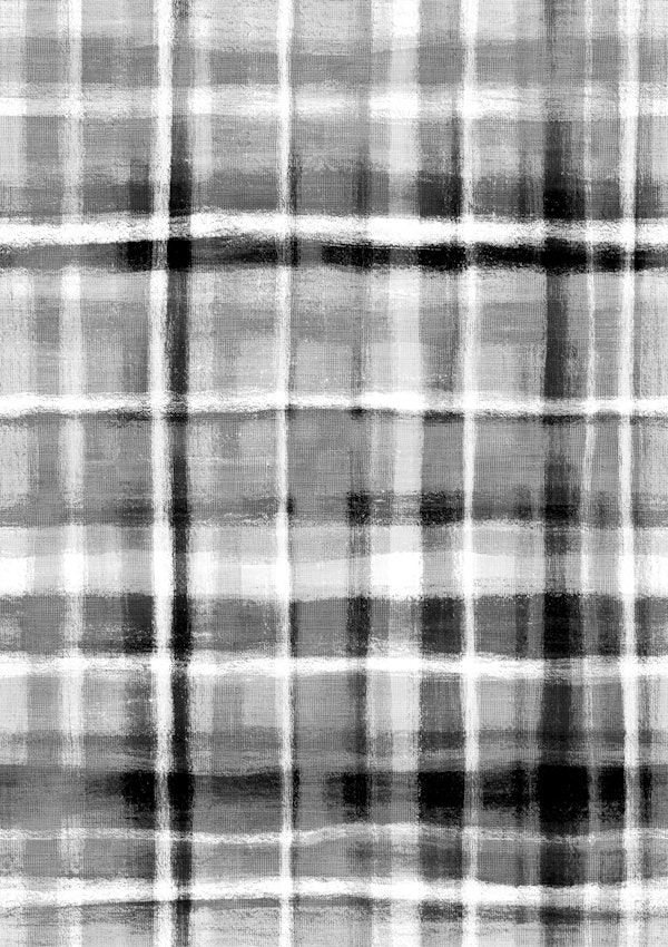 Monochrome Black and White Rustic Plaid